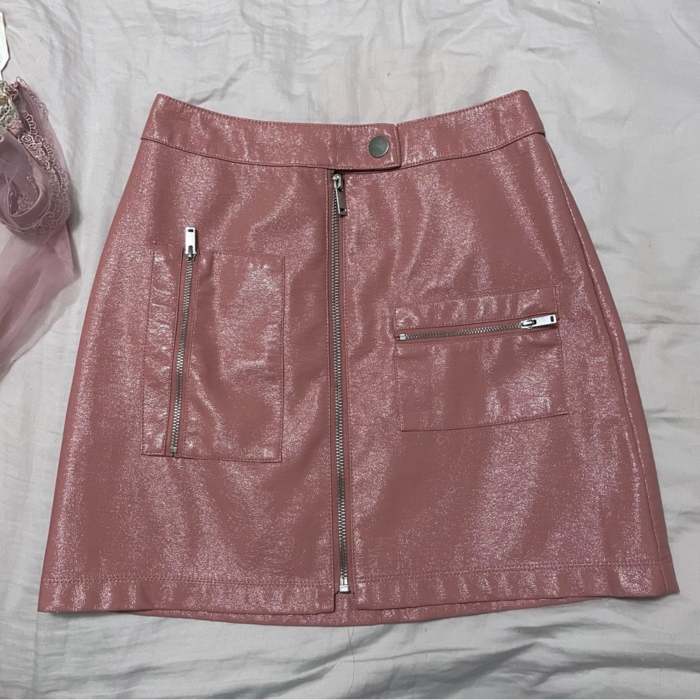 Pink mini skirt